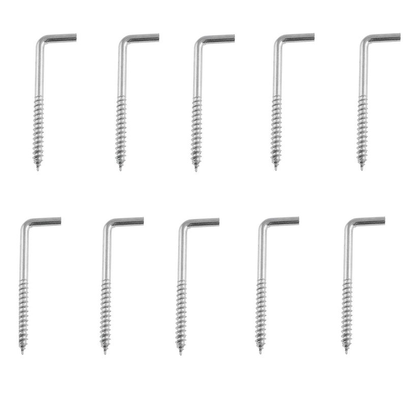 DTTRA 10PCS 70X22mm Silver Carbon Steel Metal Right Angle 7-Shaped Self-Tapping L-Shaped Hook - Image 1